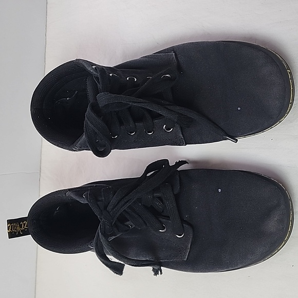 Dr. Martens Size 9 Alfie Black Canvas Combat Boots Shoes - Picture 6 of 10